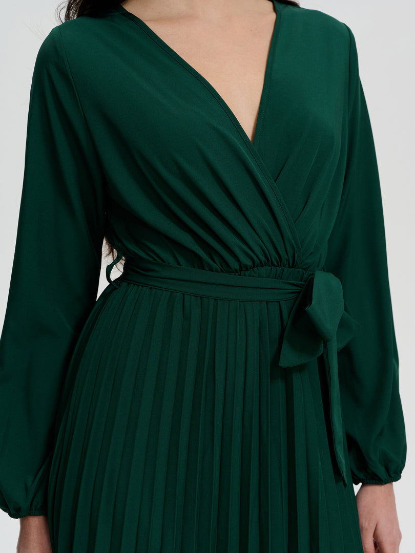 Pleated A-Line Dress 116487