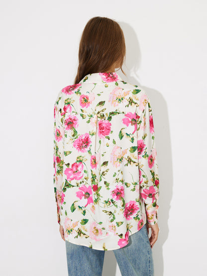 Printed Placket Blouse 117812
