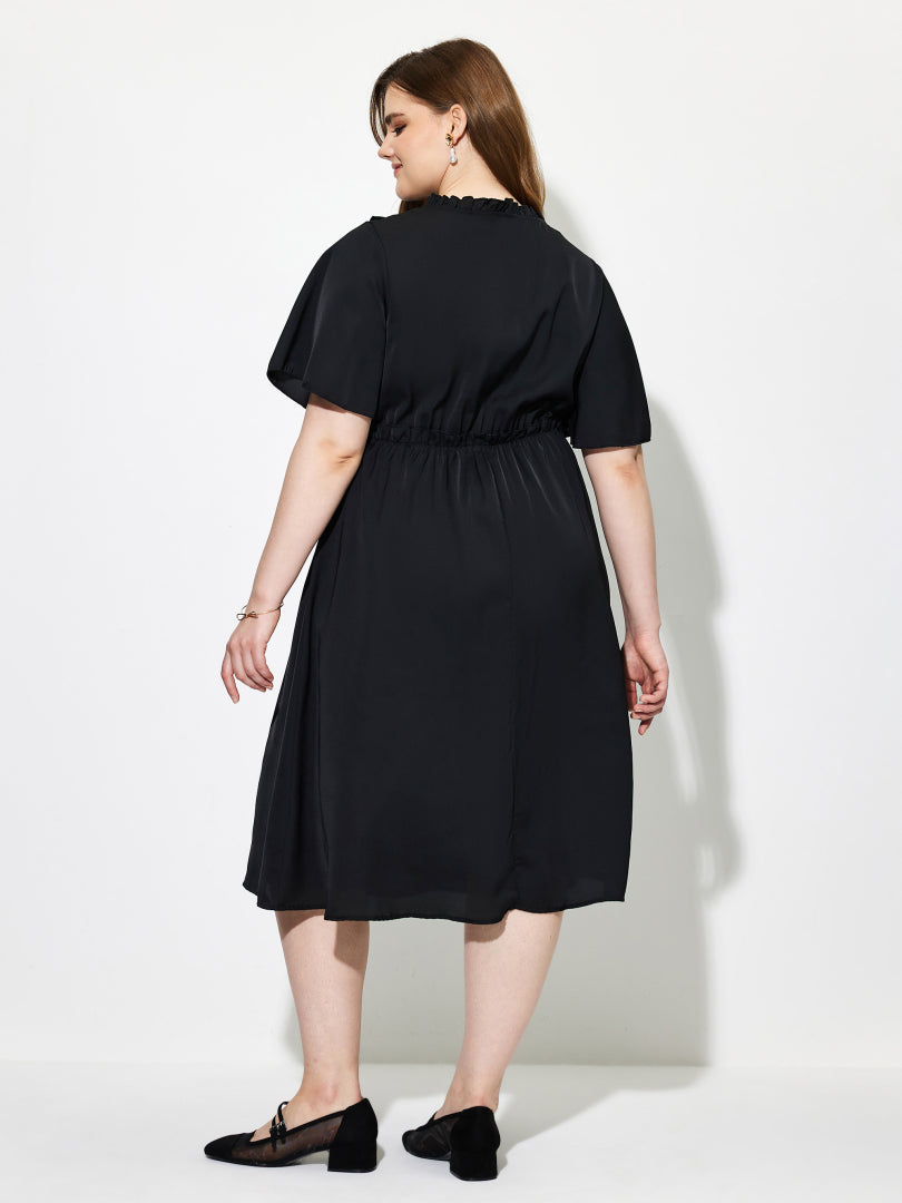 Plus Size Patchwork A-Line Dress 1264292