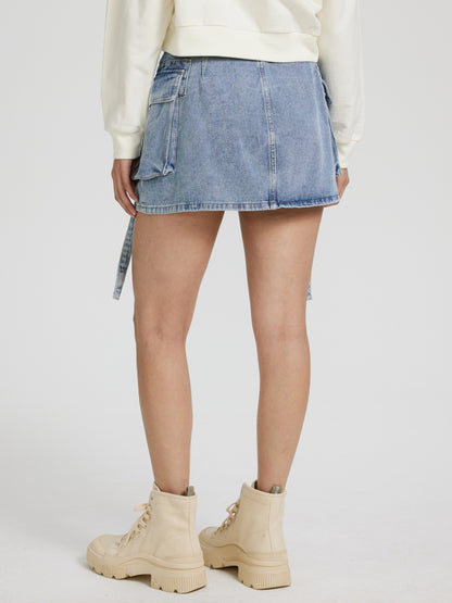 Denim Cargo Skirt 116308