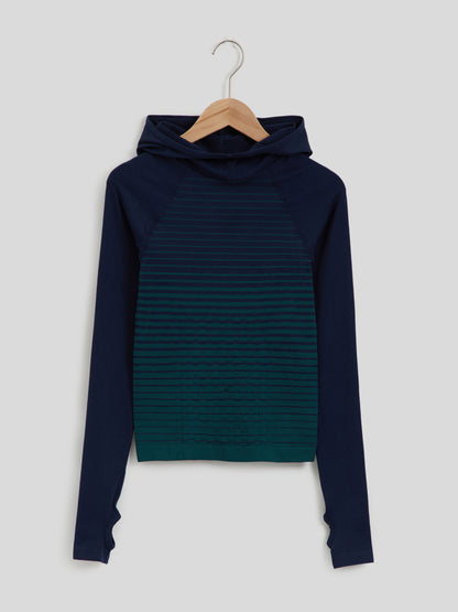 Striped Hooded Sports T-Shirt 116342
