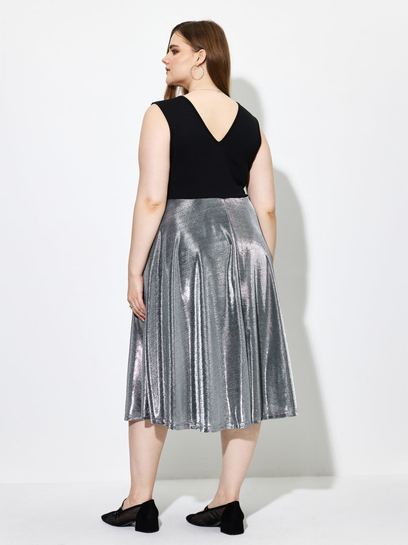 Plus Size Patchwork A-Line Dress 1261042