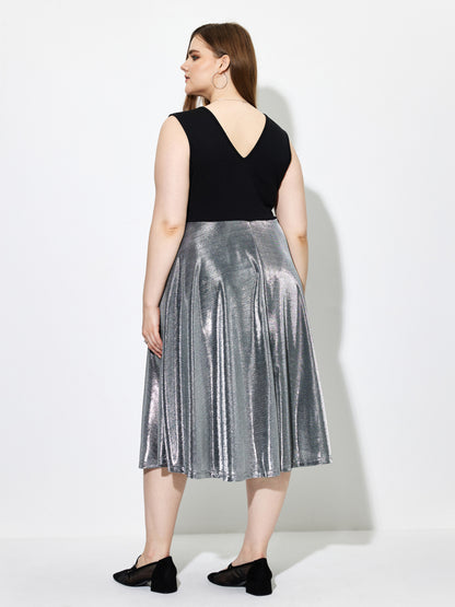 Plus Size Patchwork A-Line Dress 1261042