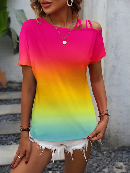 Color Block Placket T-Shirt 1293832