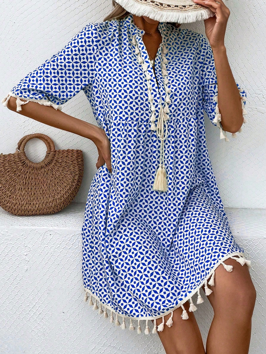 Fringed Tank Dress 1300942