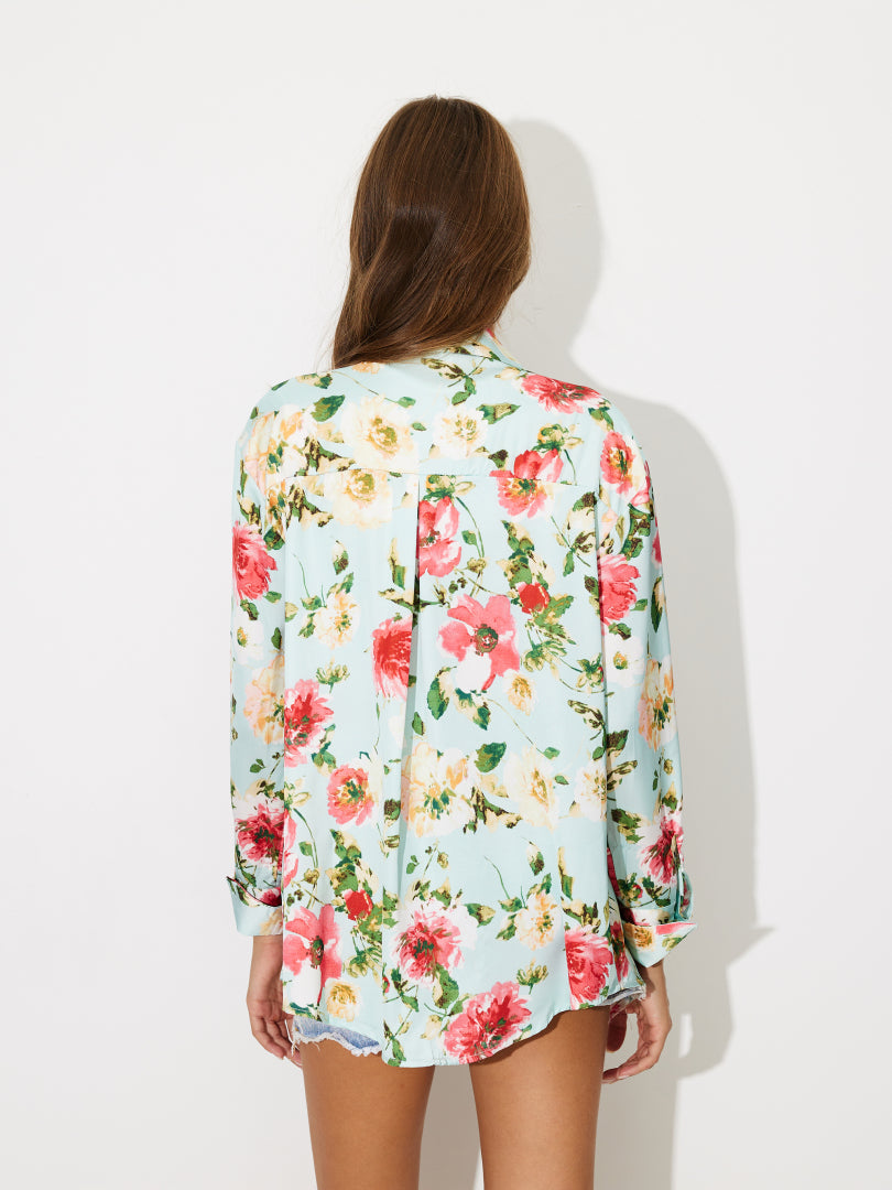 Printed Placket Blouse 117812
