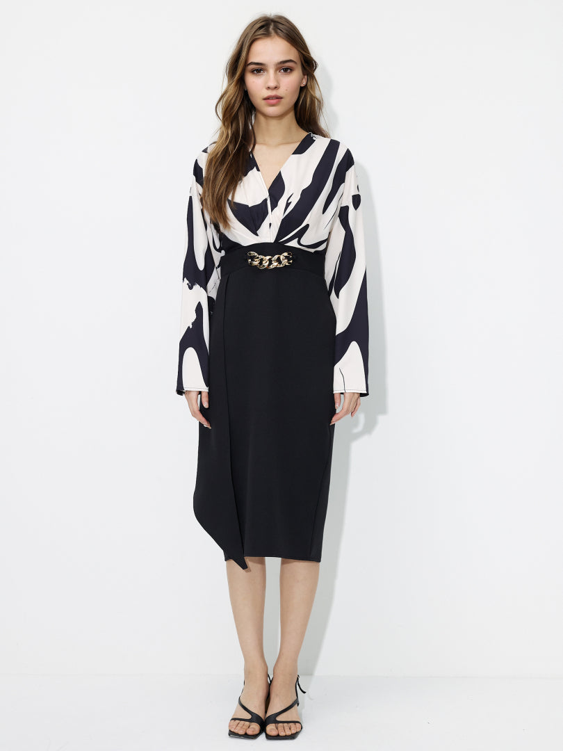 Color Block Bodycon Dress 121125