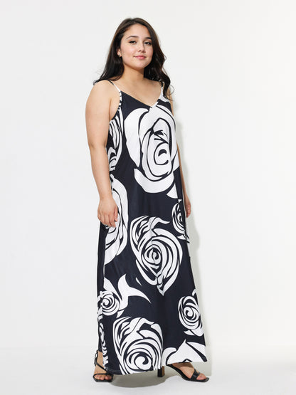 Plus Size Printed A-Line Dress 1293332