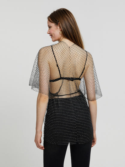 Sheer Placket Blouse 114571