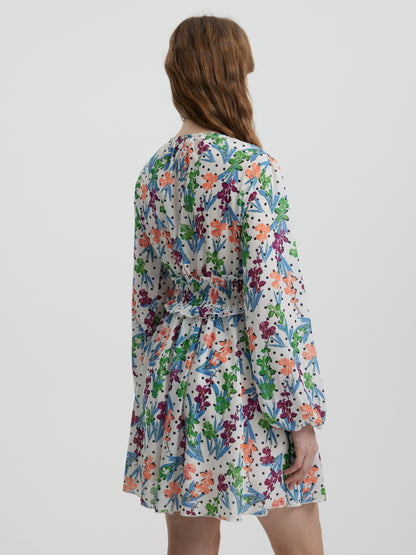 Printed A-Line Dress 114981
