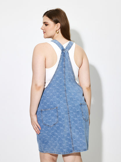 Plus Size Buttoned Pinafore Dress 1263462