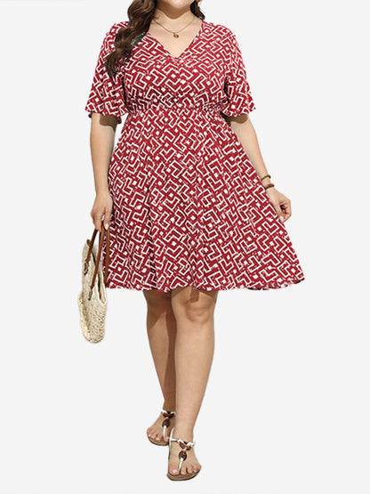 Plus Size Printed A-Line Dress 1270992