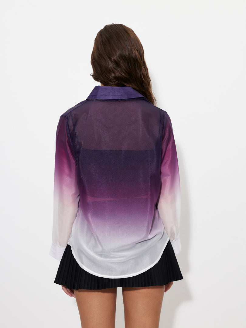 Printed Placket Blouse 1256742
