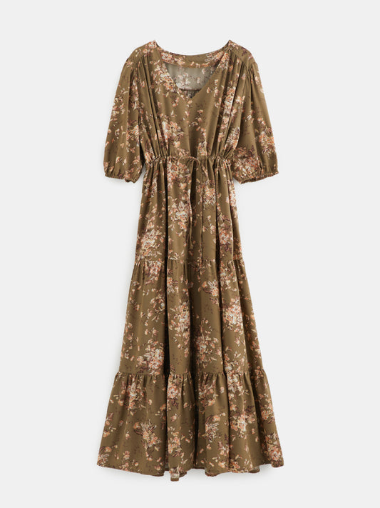 Plus Size Gathered A-Line Dress 121343