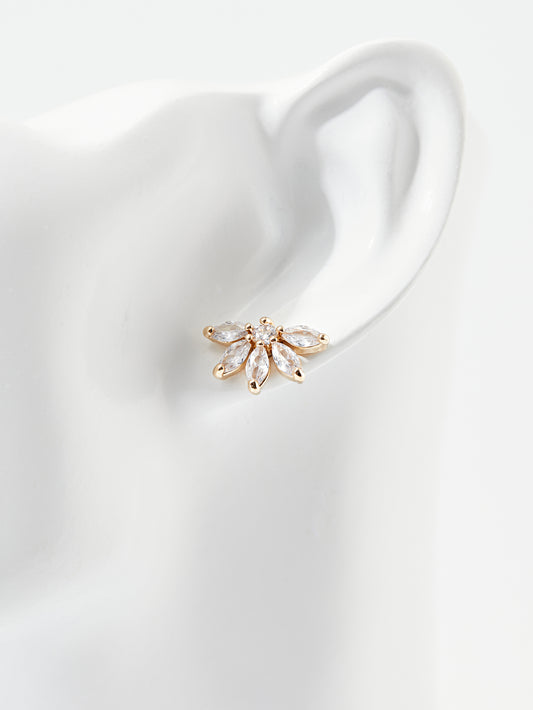 Embellished Flower Stud Earrings 120516