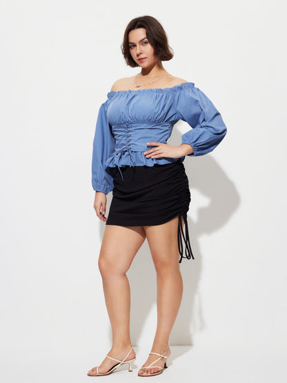 Plus Size Lace Up Plus Size Tops 1277082