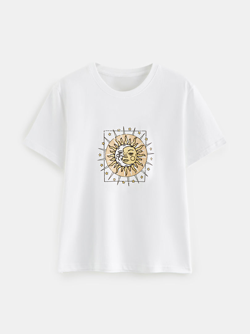 Printed Cotton T-Shirt 120716