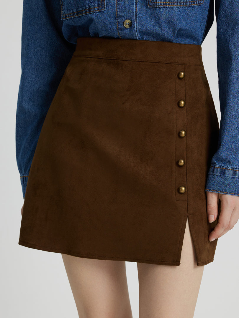 Studded Suede Skirt 111865