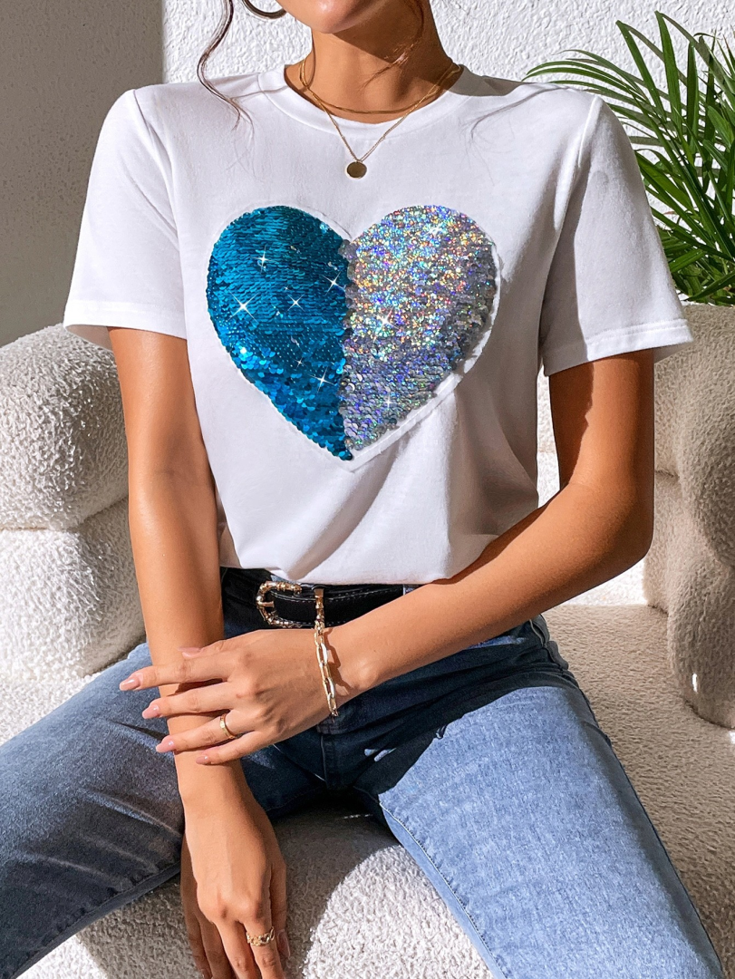 Sequinned Pullover T-Shirt 1293742