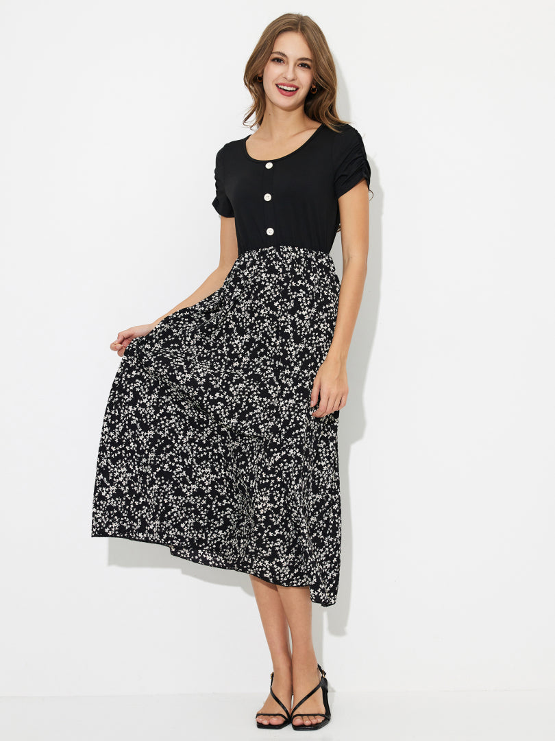 Patchwork A-Line Dress 120266