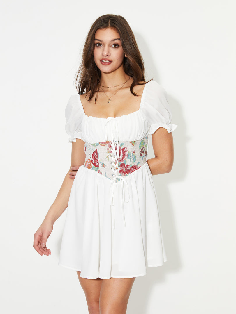 Patchwork A-Line Dress 1249472