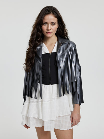 Cropped Fringed Jacket 116420