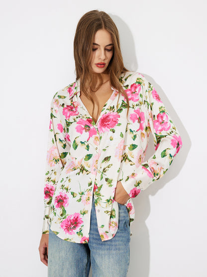 Printed Placket Blouse 117812