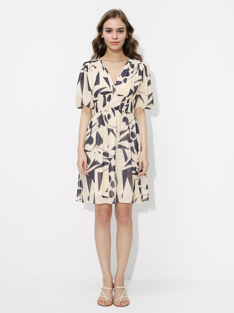Printed A-Line Dress 121088