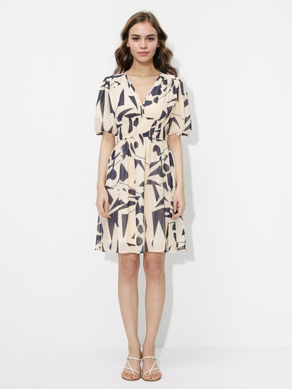 Printed A-Line Dress 121088