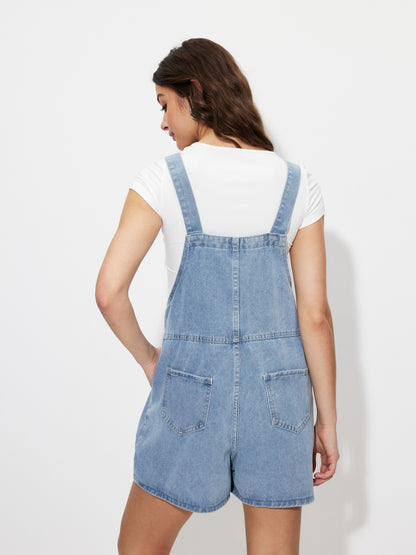 Denim Pinafore Shorts 1262592