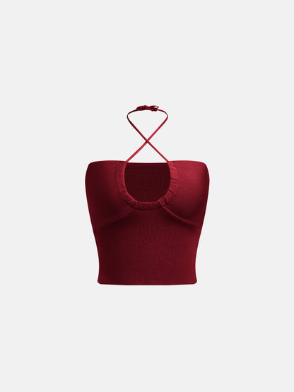 Drawstring Halter Top 1239782