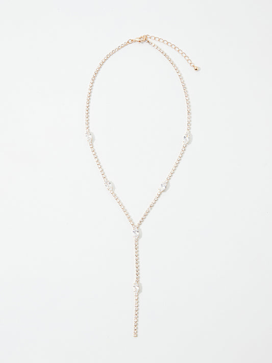 Artificial Rhinestone Embellished Necklace 120517