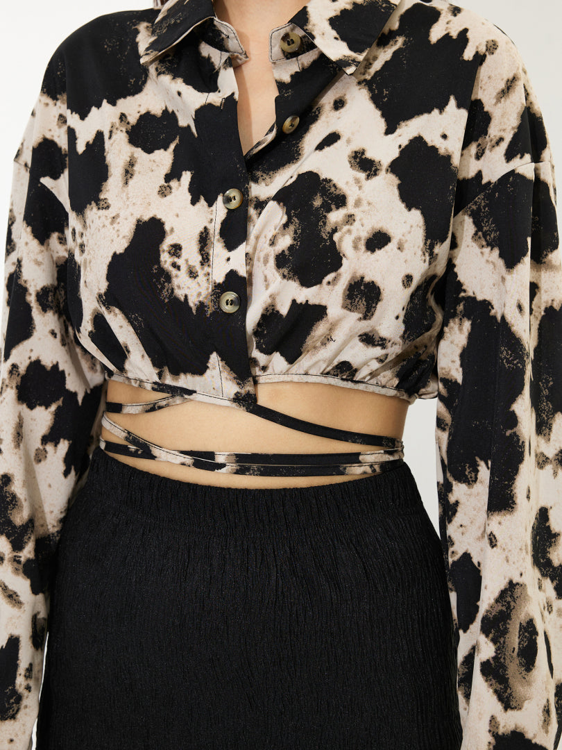 Knotted Placket Blouse 1240282