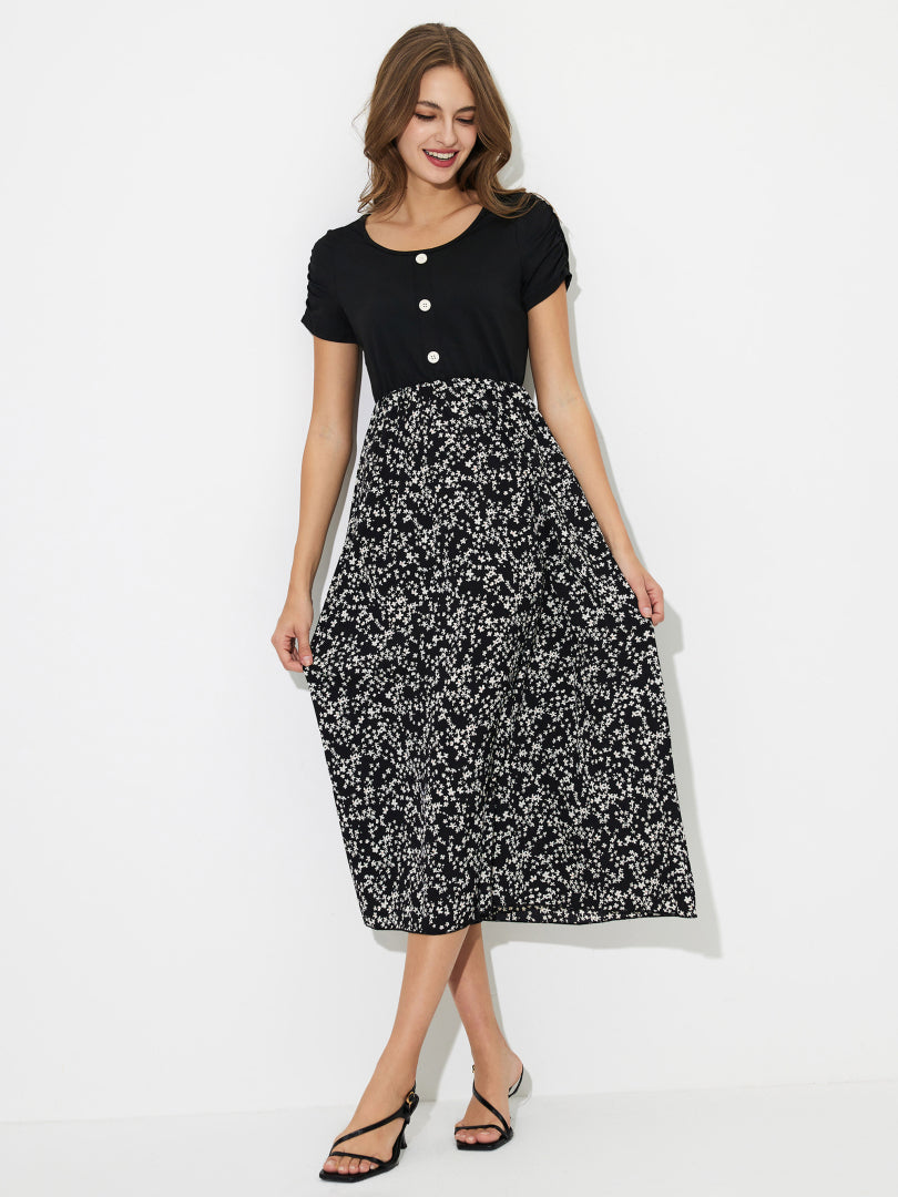 Patchwork A-Line Dress 120266