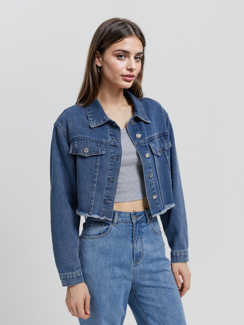 Raw Hem Trucker Jacket 113436