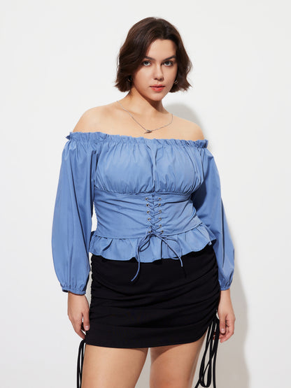 Plus Size Lace Up Plus Size Tops 1277082