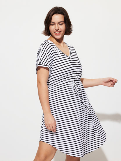 Plus Size Drawstring A-Line Dress 1283302