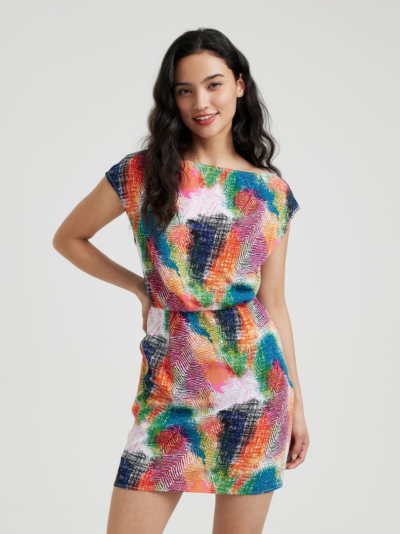 Printed A-Line Dress 117333
