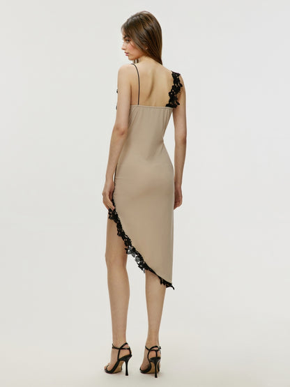 Lace Asymmetrical Bodycon Dress 107793