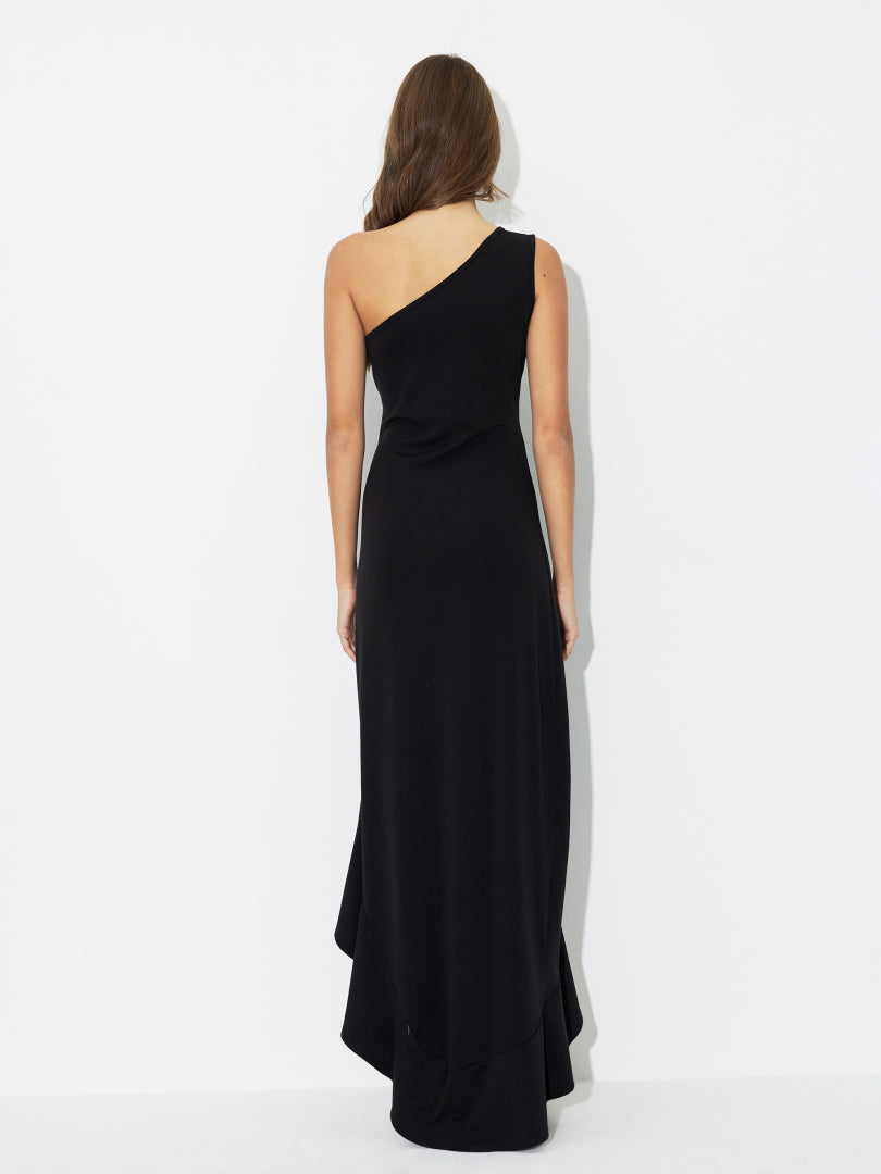 Knot Detail Asymmetric Hem Dress 118093
