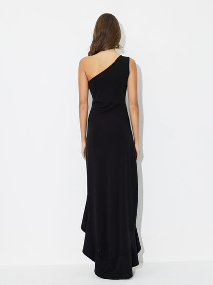 Knot Detail Asymmetric Hem Dress 118093