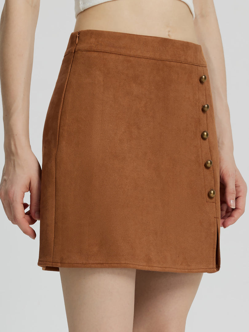 Studded Suede Skirt 111865