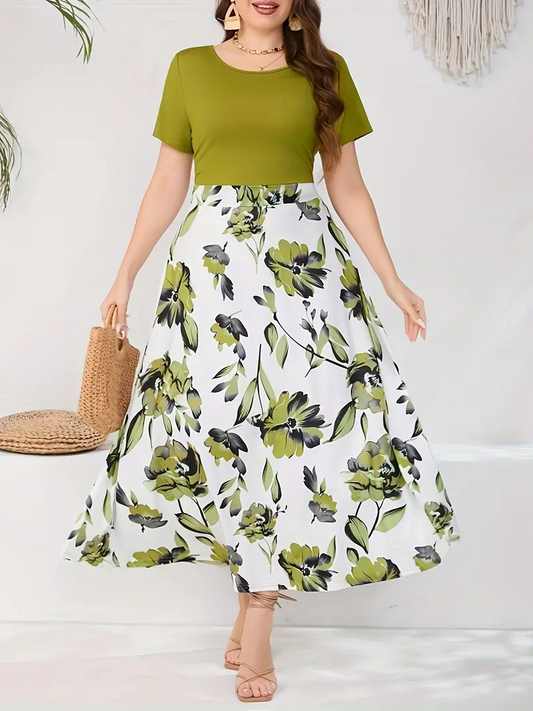 Plus Size Printed A-Line Dress 1233472