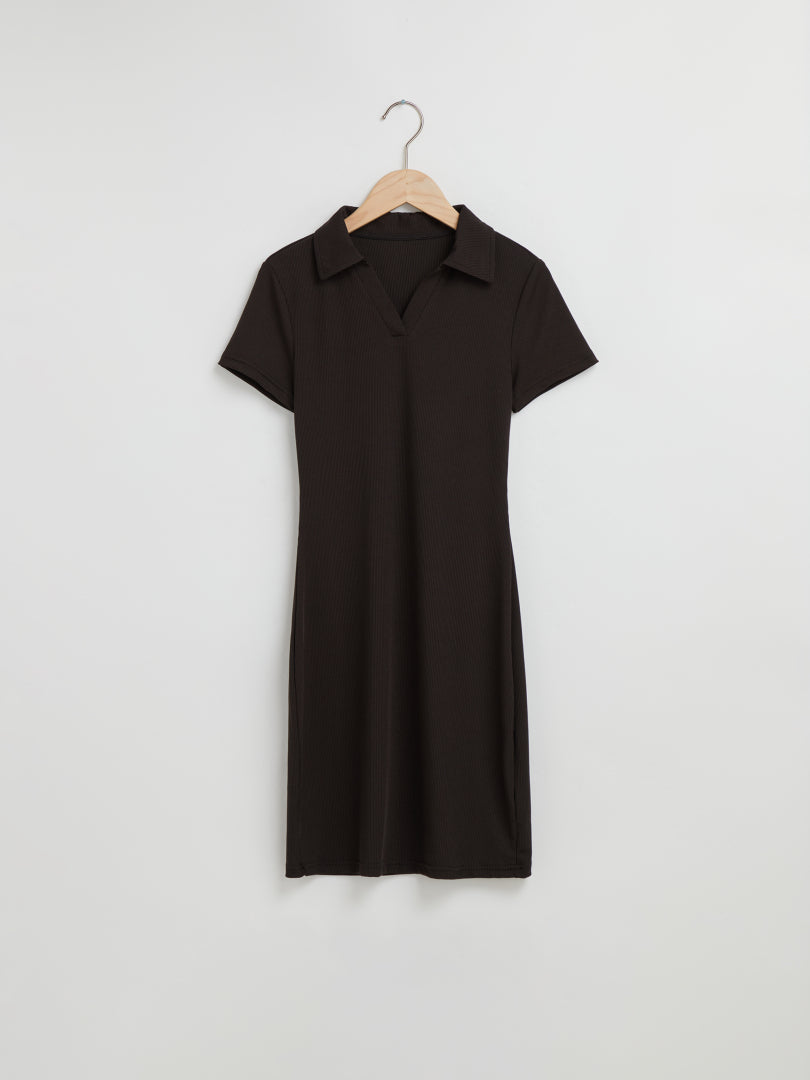 Ribbed Short Sleeve T-shirt Dress 110538