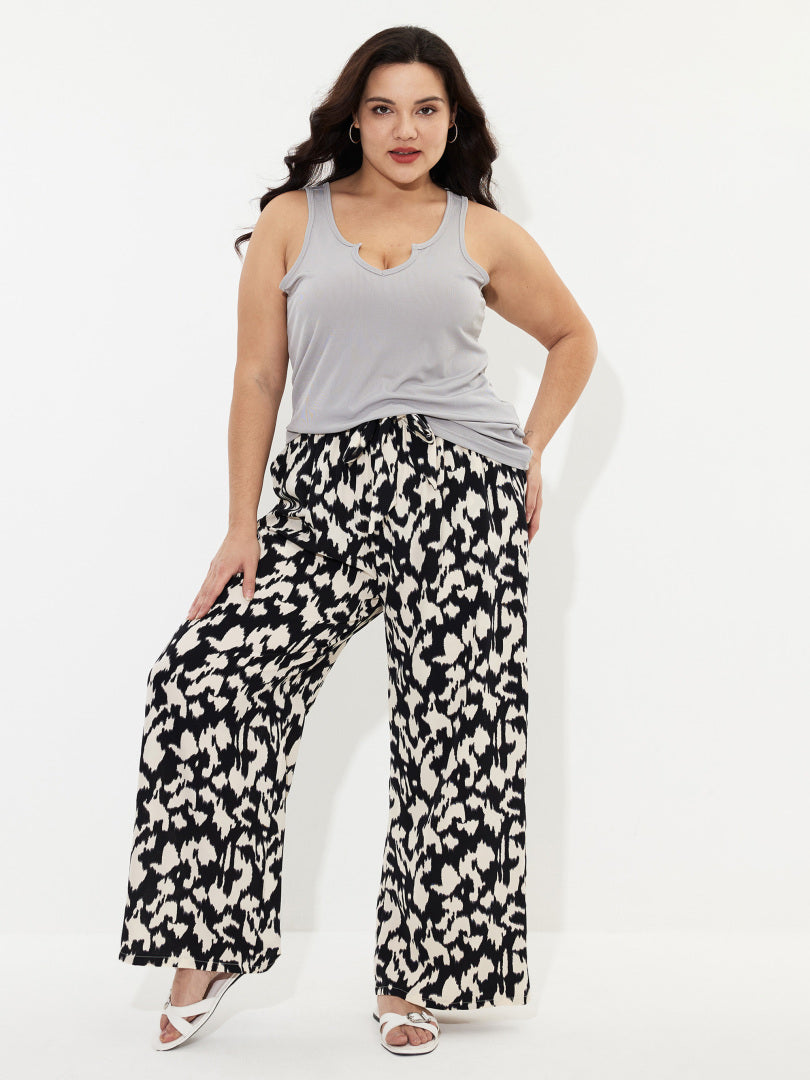 Plus Size Belted Straight Leg Pants 1236182