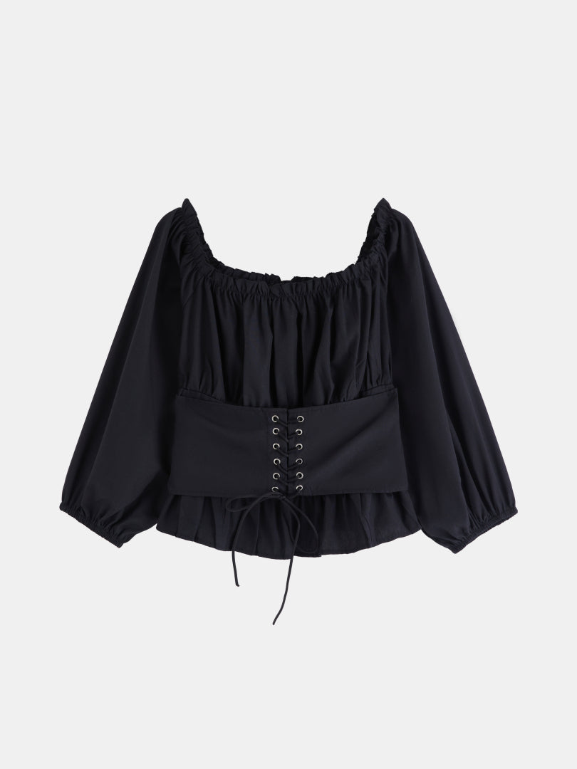 Plus Size Lace Up Plus Size Tops 1277082