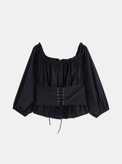 Plus Size Lace Up Plus Size Tops 1277082