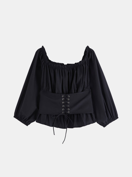 Plus Size Lace Up Plus Size Tops 1277082