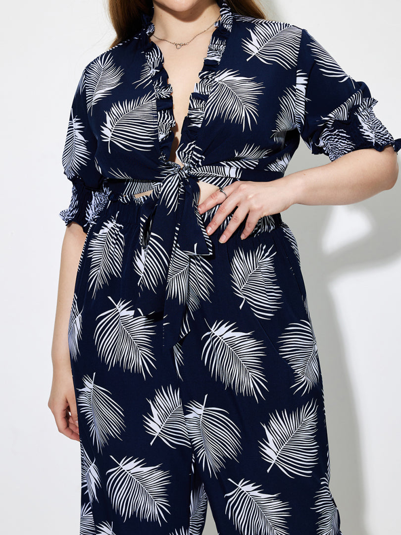 Plus Size Lettuce trim Pant Co-ords 1255452