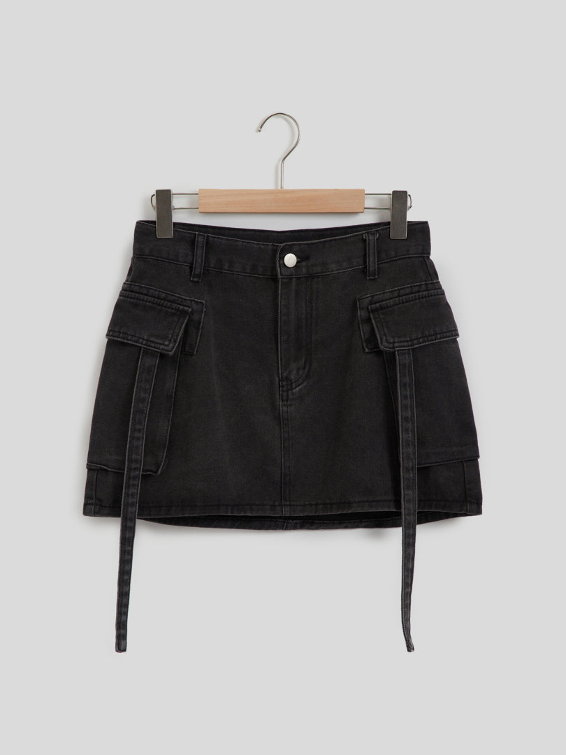Denim Cargo Skirt 116308